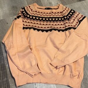 Peach Geometric Women's Sweater